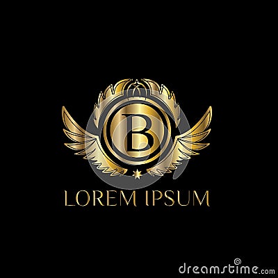 Luxury letter B Logo. Vector logo template sign, symbol, icon, vector luxury frame Vector Illustration