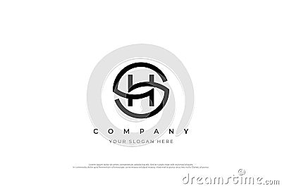 Luxury Letter HS or SH Logo Design Vector Illustration