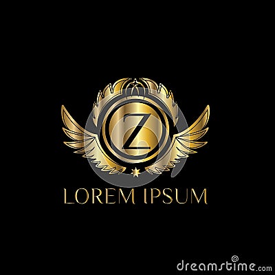 Luxury letter Z Logo. Vector logo template sign, symbol, icon, vector luxury framem. Vector Illustration