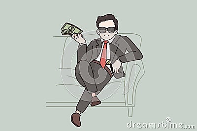 Luxury life and rich child concept Vector Illustration
