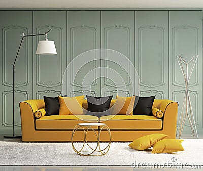 Luxury light green living room Stock Photo