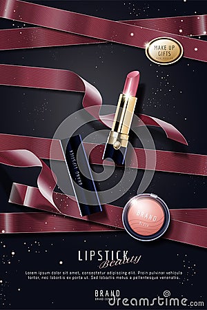 Luxury lipstick ads Vector Illustration