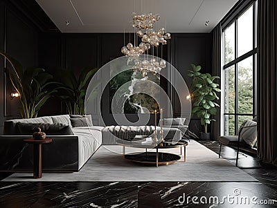 Luxury living and interior design concept with elegant home decor, ai-generated artwork Stock Photo