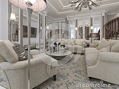 Luxury living room classic style Stock Photo