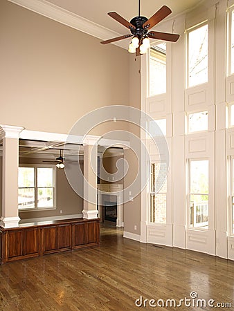 Luxury Living Room with window wall 2 Stock Photo
