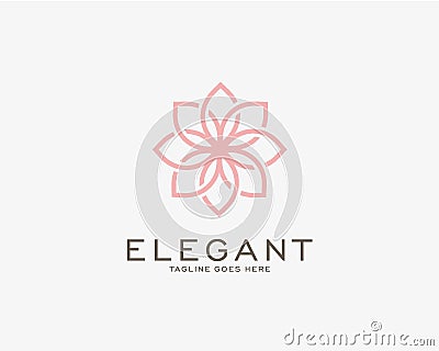 Luxury logo design concept, Flower lotus logo, Beauty or spa logo template Vector Illustration