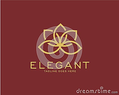 Luxury logo design concept, Flower lotus logo, Beauty or spa logo template Vector Illustration