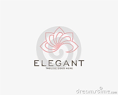 Luxury logo design concept, Flower lotus logo, Beauty or spa logo template Vector Illustration