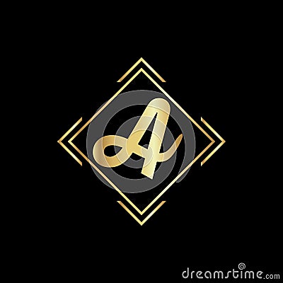 A luxury logo design, A logo, A letter logo design Vector Illustration