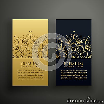 Luxury mandala style card design Vector Illustration