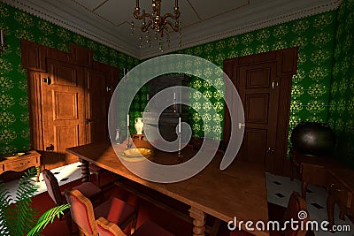 Luxury manor interior - dining room Stock Photo