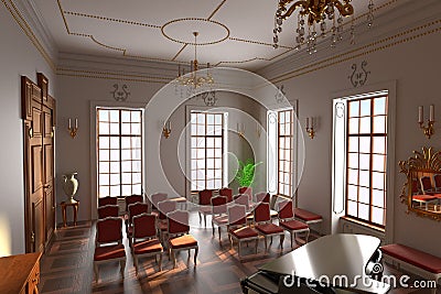 Luxury manor interior - hall Stock Photo