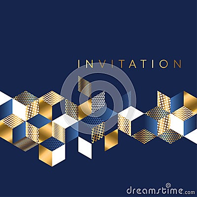 Luxury Marine geometric pattern for invitation. Vector Illustration