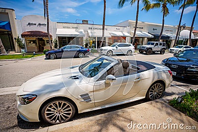 Luxury Mercedes convertible parked on Worth venue Editorial Stock Photo