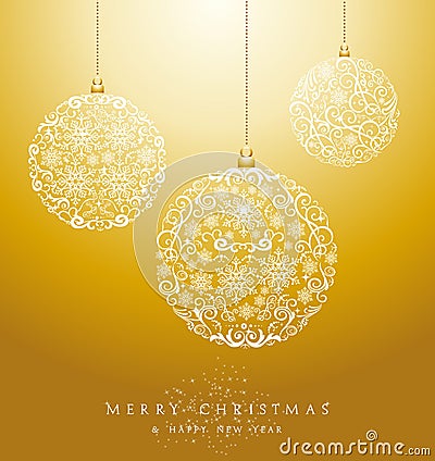 Luxury Merry Christmas baubles background EPS10 vector file. Vector Illustration