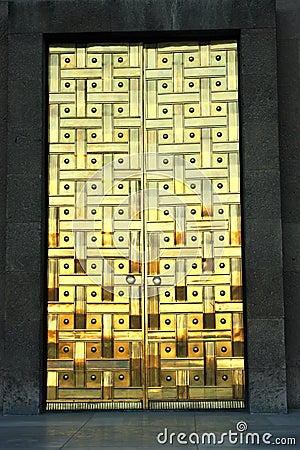 Luxury metal door of Turkish assembly Stock Photo