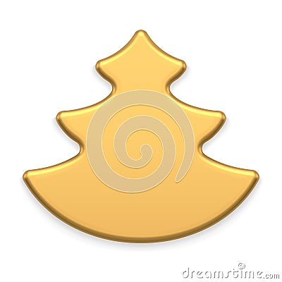Luxury minimalist slim abstract Christmas tree triangle curve shape 3d template front view vector Vector Illustration