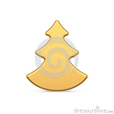 Luxury minimalist slim abstract Christmas tree triangle curve shape 3d template front view vector Vector Illustration