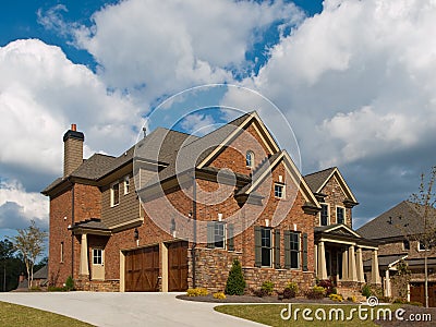 Luxury Model Home cloud sky angle view Stock Photo