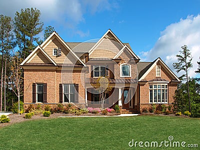 Luxury Model Home Exterior front view Stock Photo