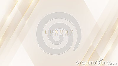 Luxury modern abstract scene. golden curve lines sparkle with free space for paste promotional text. cream color shade background Vector Illustration