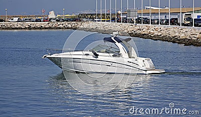 Luxury motor boat Stock Photo