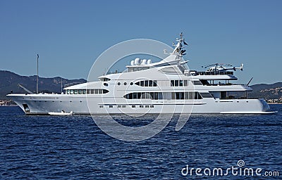 Luxury motor yacht Stock Photo