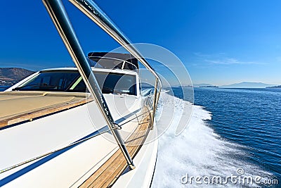 Luxury motor yacht Stock Photo