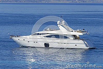 Luxury motor yacht Stock Photo