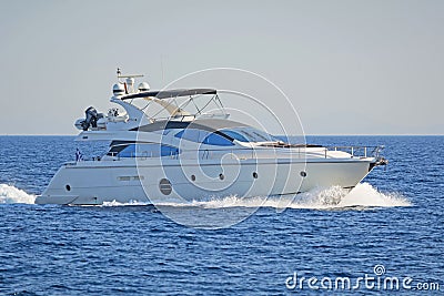 Luxury motor yacht Stock Photo