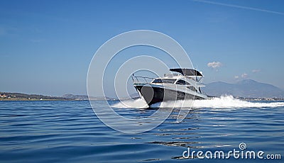 Luxury motor yacht Stock Photo