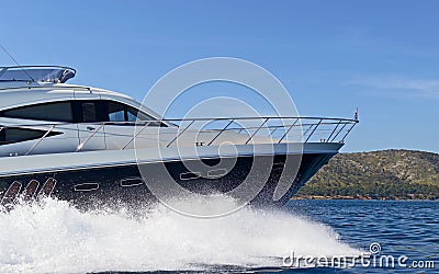 Luxury motor yacht Stock Photo