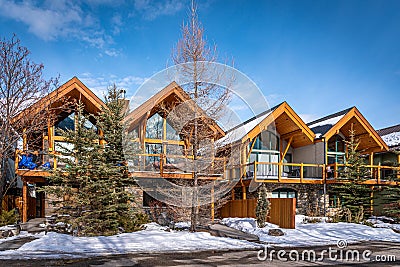 Luxury mountain homes, Canmore Stock Photo