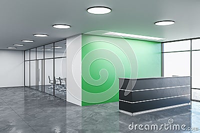 Luxury office lobby hall with reception desk Stock Photo