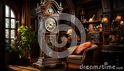 Luxury old fashioned living room with antique furniture and ornate decor generated by AI Stock Photo