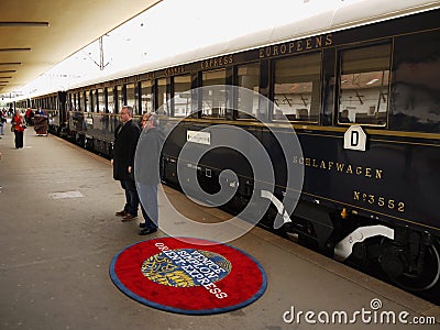 Luxury Orient Express Train in Prague Editorial Stock Photo