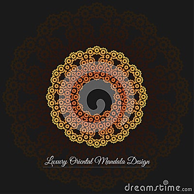 Luxury Oriental Mandala Design. mandala meditation relaxing pattern anti stress coloring Vector Illustration