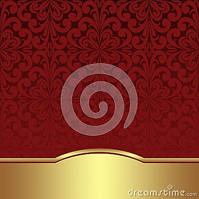 Luxury ornamental Background with golden Border Vector Illustration