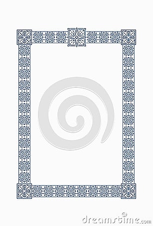 Luxury, ornate, vintage frame with floral decorative elementsin Vector Illustration