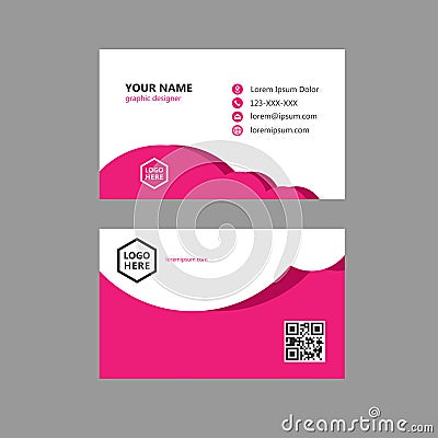 Luxury pink businesscard template design Vector Illustration