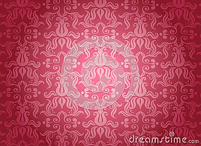 Luxury pink ornamental pattern Vector Illustration