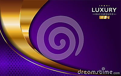 Luxury purple and golden lines background design Vector Illustration