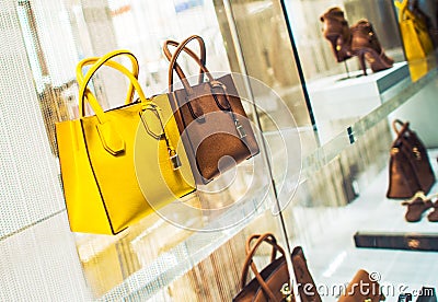 Luxury Purses Shopping Stock Photo