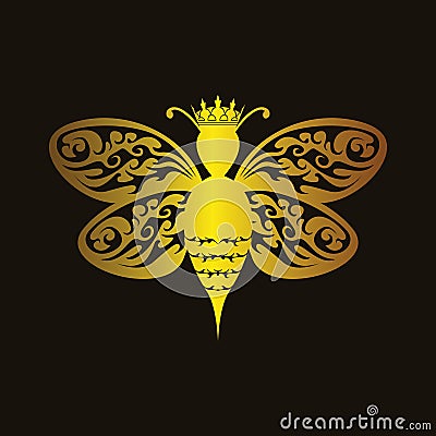 Luxury Queen Bee Vector Illustration