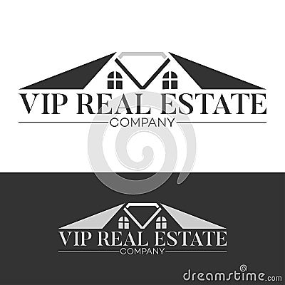 Luxury real estate logo. Vector illustration. Vector Illustration