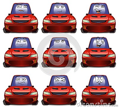 Luxury red car expression Stock Photo