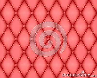 Luxury red leather texture. Genuine leather pattern. Rhombus geometric background. Vector EPS 10 illustration format Vector Illustration