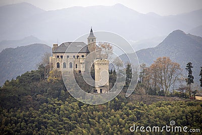 Luxury resort looks like castle on Moganshan, China Editorial Stock Photo