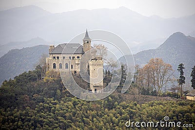 Luxury resort looks like castle on Moganshan, China Editorial Stock Photo