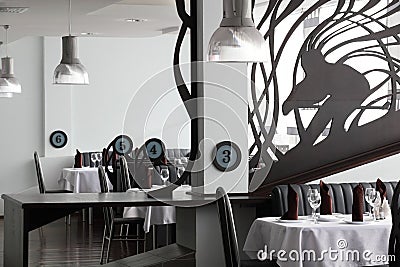 Luxury restaurant in european style Stock Photo